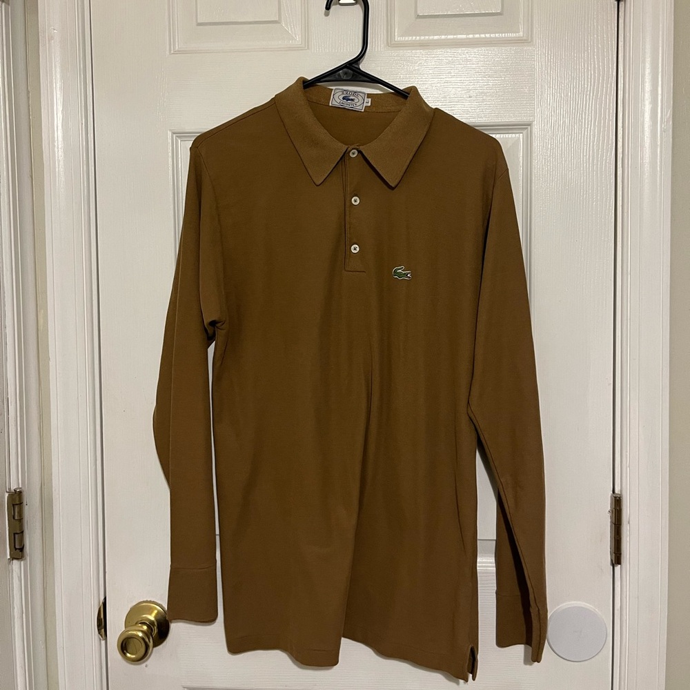 Lacoste Brown Long Sleeve Polo